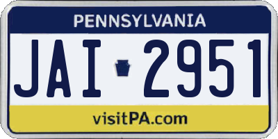 PA license plate JAI2951