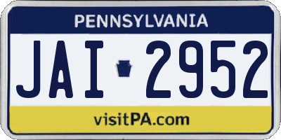 PA license plate JAI2952