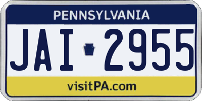 PA license plate JAI2955