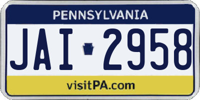 PA license plate JAI2958