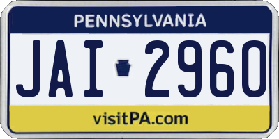 PA license plate JAI2960