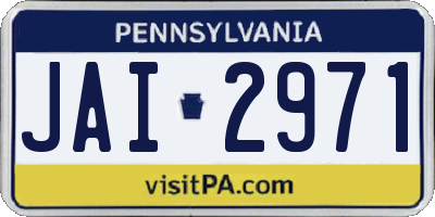 PA license plate JAI2971