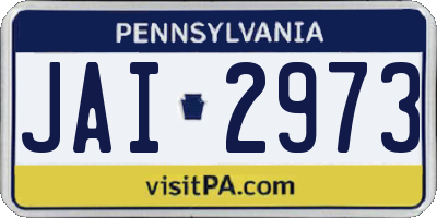 PA license plate JAI2973