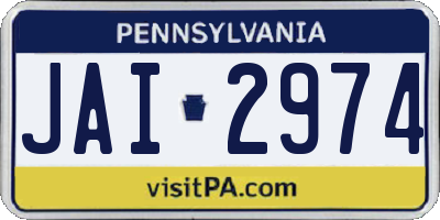 PA license plate JAI2974