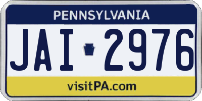 PA license plate JAI2976