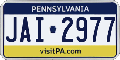 PA license plate JAI2977