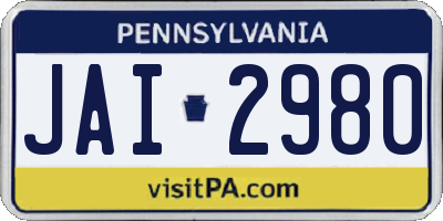 PA license plate JAI2980