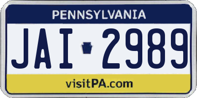PA license plate JAI2989