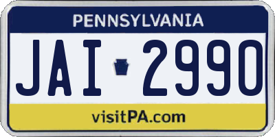 PA license plate JAI2990