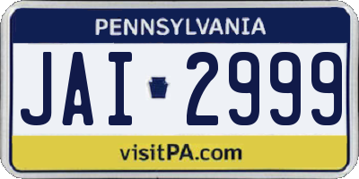 PA license plate JAI2999