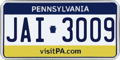 PA license plate JAI3009