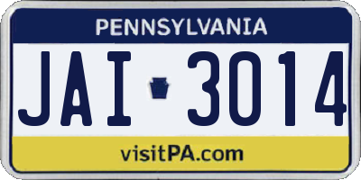 PA license plate JAI3014