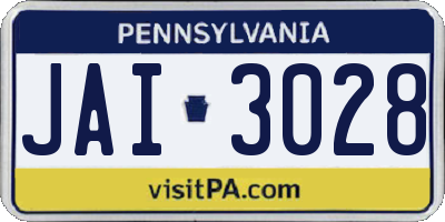 PA license plate JAI3028