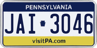 PA license plate JAI3046