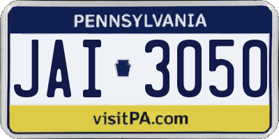 PA license plate JAI3050