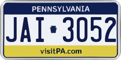 PA license plate JAI3052