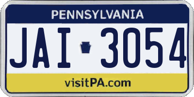 PA license plate JAI3054