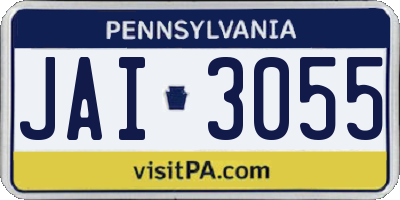 PA license plate JAI3055