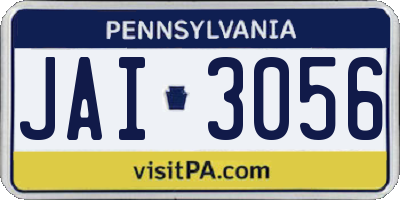 PA license plate JAI3056