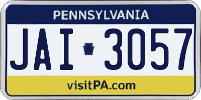 PA license plate JAI3057