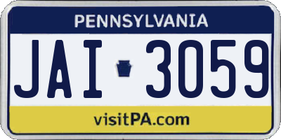 PA license plate JAI3059