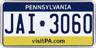 PA license plate JAI3060