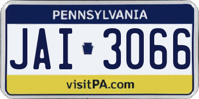 PA license plate JAI3066