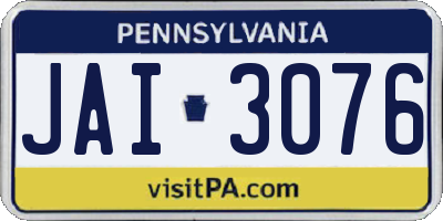 PA license plate JAI3076
