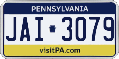 PA license plate JAI3079