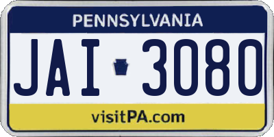 PA license plate JAI3080