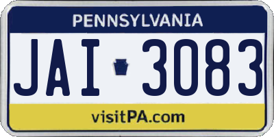 PA license plate JAI3083