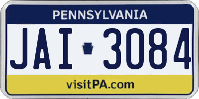 PA license plate JAI3084