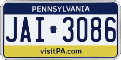 PA license plate JAI3086