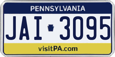 PA license plate JAI3095