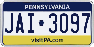 PA license plate JAI3097