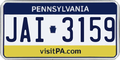 PA license plate JAI3159