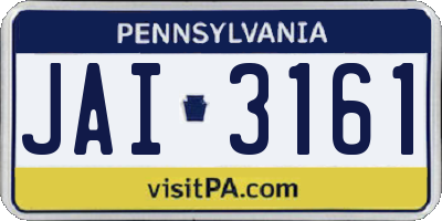 PA license plate JAI3161