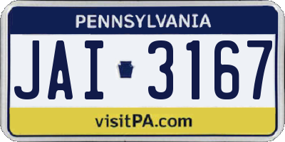 PA license plate JAI3167