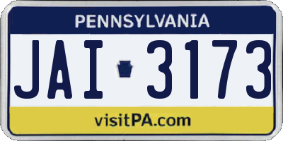 PA license plate JAI3173