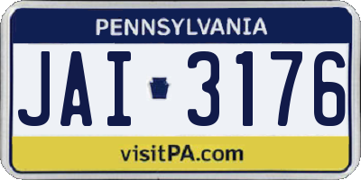 PA license plate JAI3176