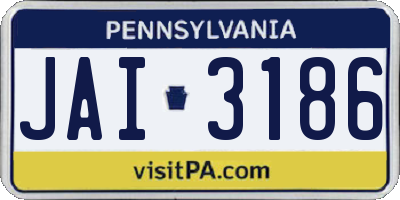 PA license plate JAI3186