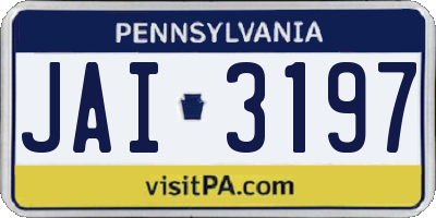 PA license plate JAI3197