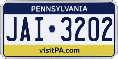 PA license plate JAI3202