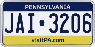 PA license plate JAI3206