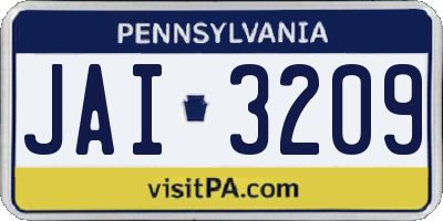 PA license plate JAI3209