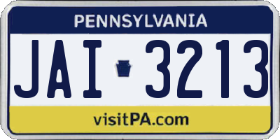 PA license plate JAI3213