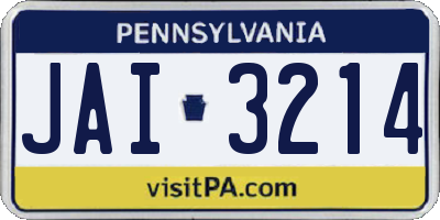 PA license plate JAI3214