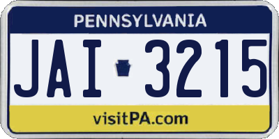 PA license plate JAI3215