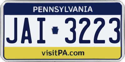 PA license plate JAI3223