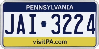 PA license plate JAI3224